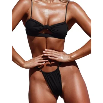 Honlyps Women's Brazilian Thong Bikini Sets - Sexy High Cut Swimsuit