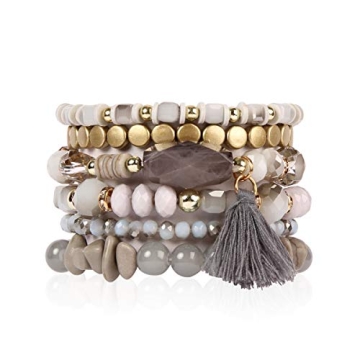 RIAH FASHION Multi Layer Statement Bracelets - Stackable and Stylish