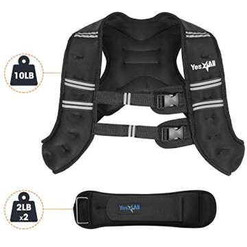 Yes4All Weighted Vest with Ankle/Wrist Weights, Strength Training Weight Vest - 14 Lbs