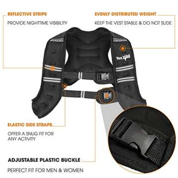 Yes4All Weighted Vest with Ankle/Wrist Weights, Strength Training Weight Vest - 14 Lbs