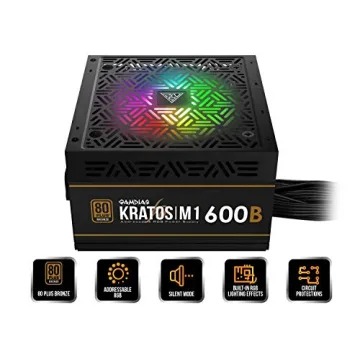 GAMDIAS 600W Bronze PSU with RGB Lighting for Gaming