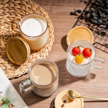 Stylish Combler Glass Coffee Mugs Set | Eco-Friendly Design 11oz