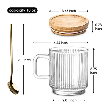 Stylish Combler Glass Coffee Mugs Set | Eco-Friendly Design 11oz