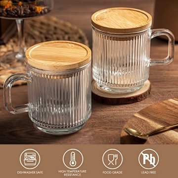 Stylish Combler Glass Coffee Mugs Set | Eco-Friendly Design 11oz