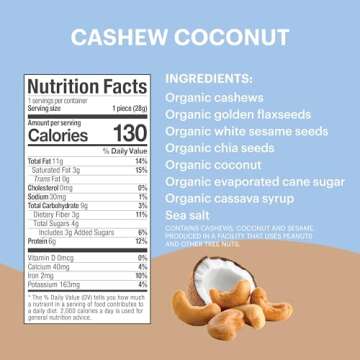 Tosi Cashew Coconut Protein Bars - Crunchy Vegan Snack