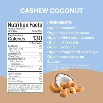 Tosi Cashew Coconut Protein Bars - Crunchy Vegan Snack