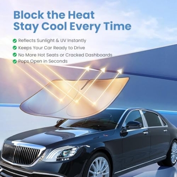 Windshield Sun Shade for Chevrolet Silverado 2019-2025 – Custom Fit Sun Shield with Mirror Cut‑O...