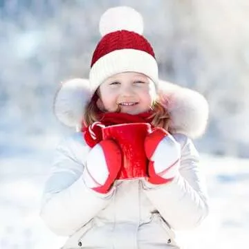 Christmas Santa Knitted Hat for Baby, Xmas Knit Hat for Children, 0 to 3 Years Old Red