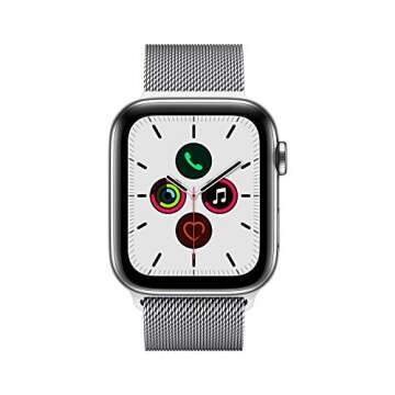Apple Watch Series 5 (GPS + Cellular, 44mm) - ​ Stainless Steel Case with Milanese Loop