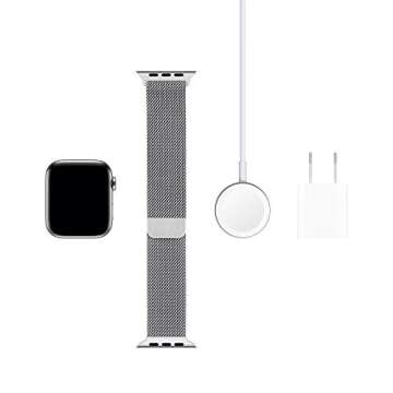 Apple Watch Series 5 (GPS + Cellular, 44mm) - ​ Stainless Steel Case with Milanese Loop
