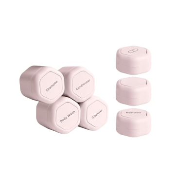 Cadence Travel Containers - Daily Routine Capsule Set - Magnetic Travel Capsules - For Shampoo, Cond...