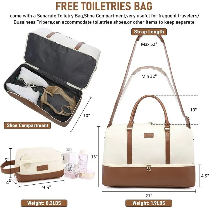 Realer Canvas Weekend Bag - Ideal for Travel & Hospital