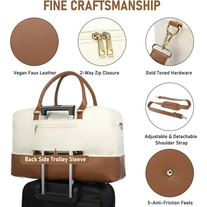 Realer Canvas Weekend Bag - Ideal for Travel & Hospital