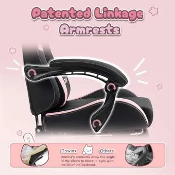 Dowinx Cute Gaming Chair with Cat Ears & Massage Support
