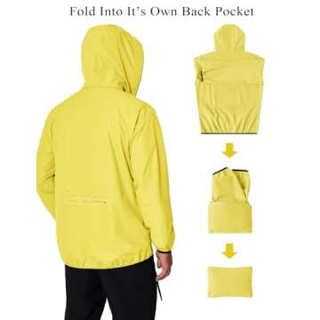 COOFANDY Waterproof Lightweight Men Rain Jacket