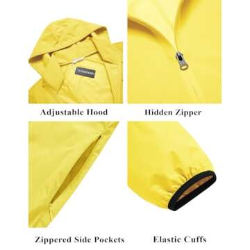 COOFANDY Waterproof Lightweight Men Rain Jacket