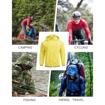 COOFANDY Waterproof Lightweight Men Rain Jacket
