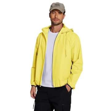 COOFANDY Waterproof Lightweight Men Rain Jacket