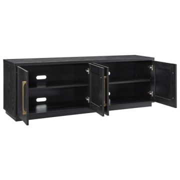 Elegant Henn&Hart Tillman TV Stand for TVs up to 80" in Black Grain