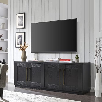 Elegant Henn&Hart Tillman TV Stand for TVs up to 80" in Black Grain