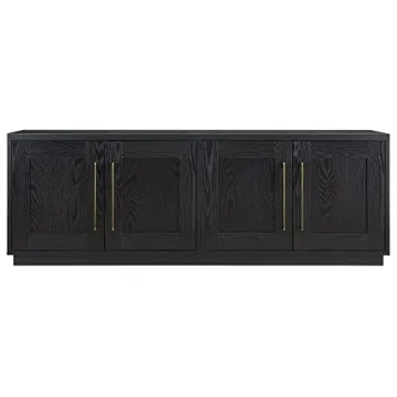 Elegant Henn&Hart Tillman TV Stand for TVs up to 80" in Black Grain