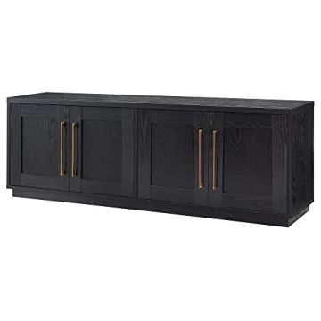 Elegant Henn&Hart Tillman TV Stand for TVs up to 80" in Black Grain