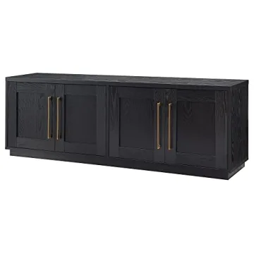 Elegant Henn&Hart Tillman TV Stand for TVs up to 80" in Black Grain