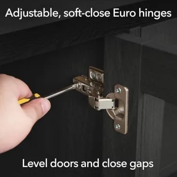 Elegant Henn&Hart Tillman TV Stand for TVs up to 80" in Black Grain