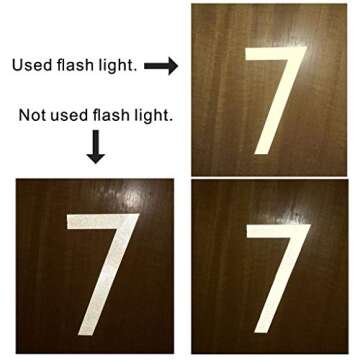 Diggoo Reflective Mailbox Numbers Sticker Decal Die Cut Uzbek Style Vinyl Number 4" Self Adhesive 5 ...