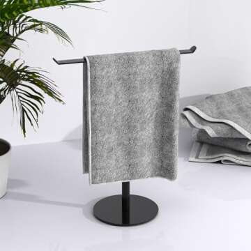 Versatile T-Shape Stainless Steel Towel Rack for Home
