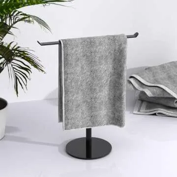 Versatile T-Shape Stainless Steel Towel Rack for Home