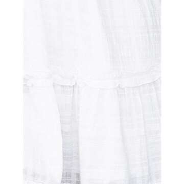 Women's Adjustable Straps White Mini Dress Strapless Tube Top Dress (L, White)