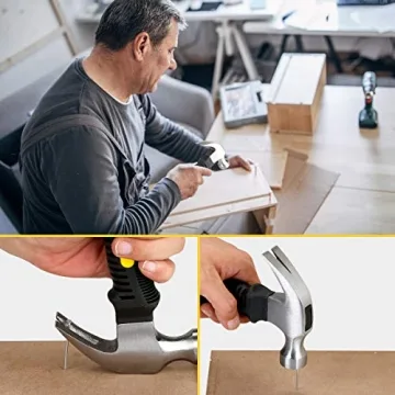 KURUI 700PCs Small Nails for Hanging Pictures Assortment Kit & 8oz Small Hammer, Mini Hammer with Hardware Roofing Nails Assorted Set, 280 Wall Nails & 280 Finishing Nails, Picture Hangers for Drywall