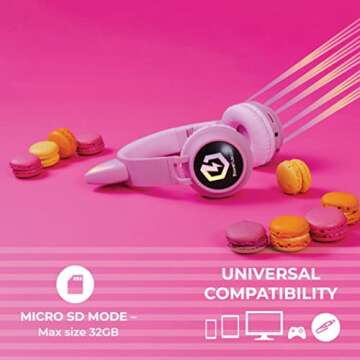 PowerLocus Kids Cat Ear Headphones with LED & Safe Volume