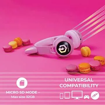 PowerLocus Kids Cat Ear Headphones with LED & Safe Volume