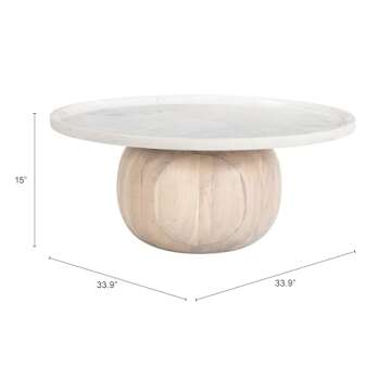 Zuo Savona Coffee Table - Elegant White & Natural Design