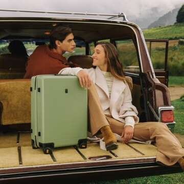 LEVEL8 Carry on Luggage Airline Approved with Spinner Wheels, 20 inch, Lightweight Luminous Textured...