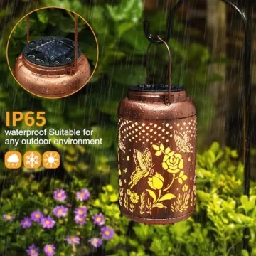Rose Butterfly Solar Lanterns for Outdoor LED Decor