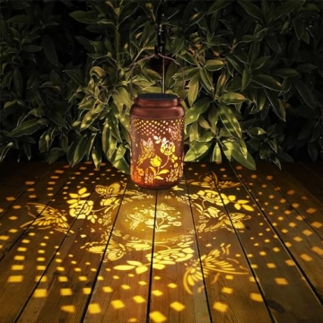 Rose Butterfly Solar Lanterns for Outdoor LED Decor