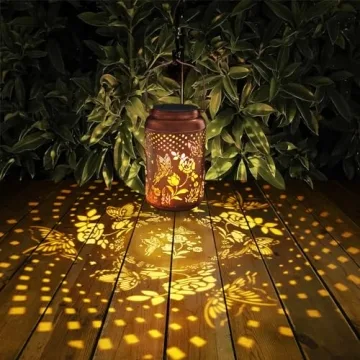 Rose Butterfly Solar Lanterns for Outdoor LED Decor