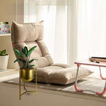 ASENVER Flower Pots with Metal Stand Planters Succulents Pot Nordic Style Room Decoration Herbs Orchid Aloe Cactus Plants (Gold Stand-Gold Pot)