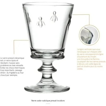 La Rochere French Bee Wine Glass, 8-Ounce, Set of 4
