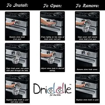 6 Pack Clear Stove Knob Safety Covers - Protect Little Kids with A Child Proof Lock for Oven/Stove Top/Gas Range - Baby/Toddler Kitchen Safety Guard - Check Dimensions