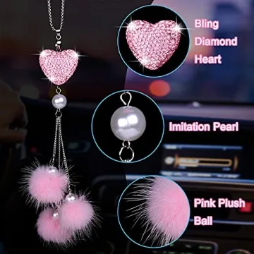Bling Rearview Mirror Hanging Pendant for Women
