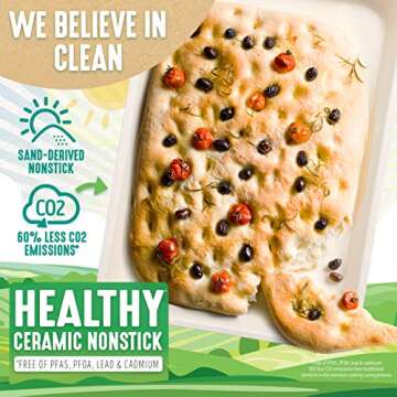 GreenLife Bakeware Healthy Ceramic Nonstick, 18" x 12" Half Cookie Sheet Baking Pan, PFAS-Free, Pink