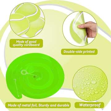 60pcs Tennis Party Foil Swirl Decorations for Everyone