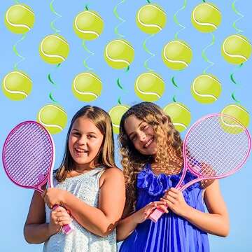 60pcs Tennis Party Foil Swirl Decorations for Everyone