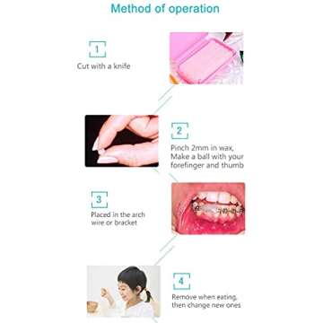 Chargenyang Dental Oral Care Orthodontics Wax with Fruit Smell for Brace Wearers Flavored Gum Protection (6 Boxes)