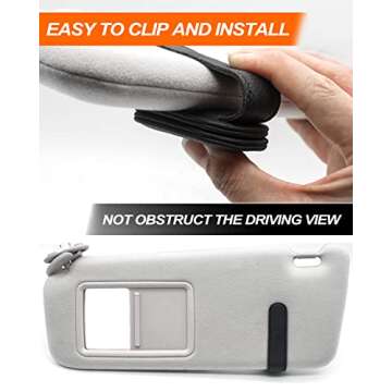 EYANBIS 2 Pack Sunglass Holder for Car, Magnetic Leather Eyeglass Hanger Sunglass Clip for Car Visor, Car Sunglass Holder Organizer Storage, Car Interior Accessories (2PCS, Black)