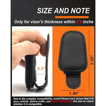 EYANBIS 2 Pack Sunglass Holder for Car, Magnetic Leather Eyeglass Hanger Sunglass Clip for Car Visor, Car Sunglass Holder Organizer Storage, Car Interior Accessories (2PCS, Black)